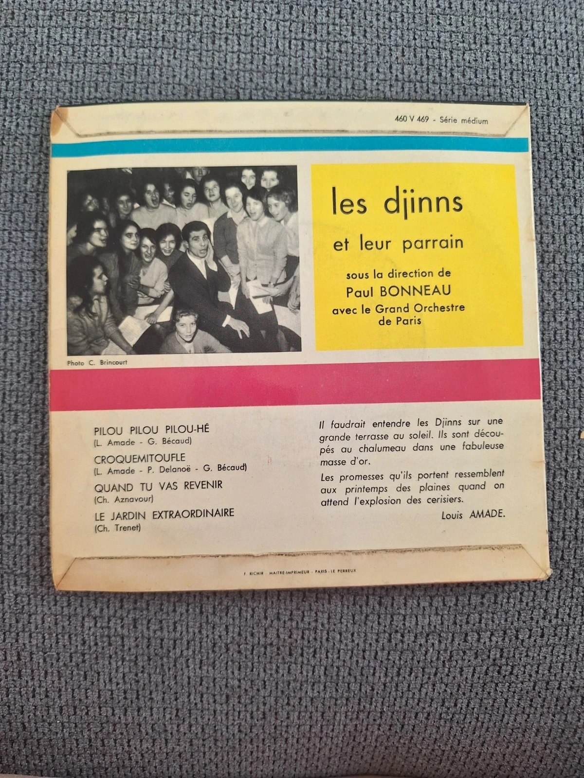 Disque super 45 tours Ducretet Thomson 460 V 469 – photo 2